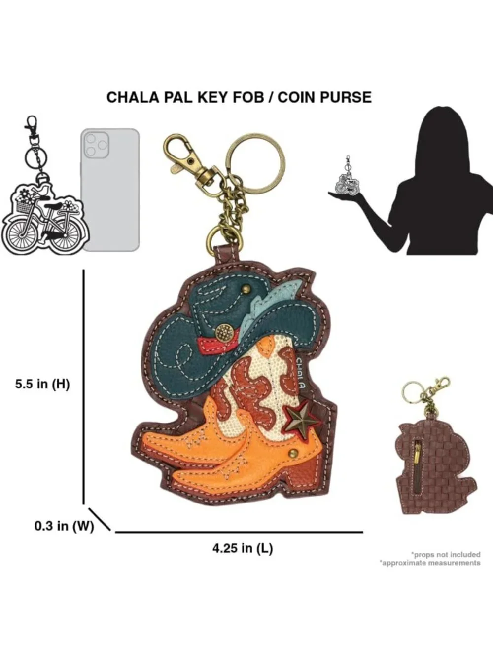 Stylish Women's Western Boot Key Fob & Coin Purse Accessory - Adventure